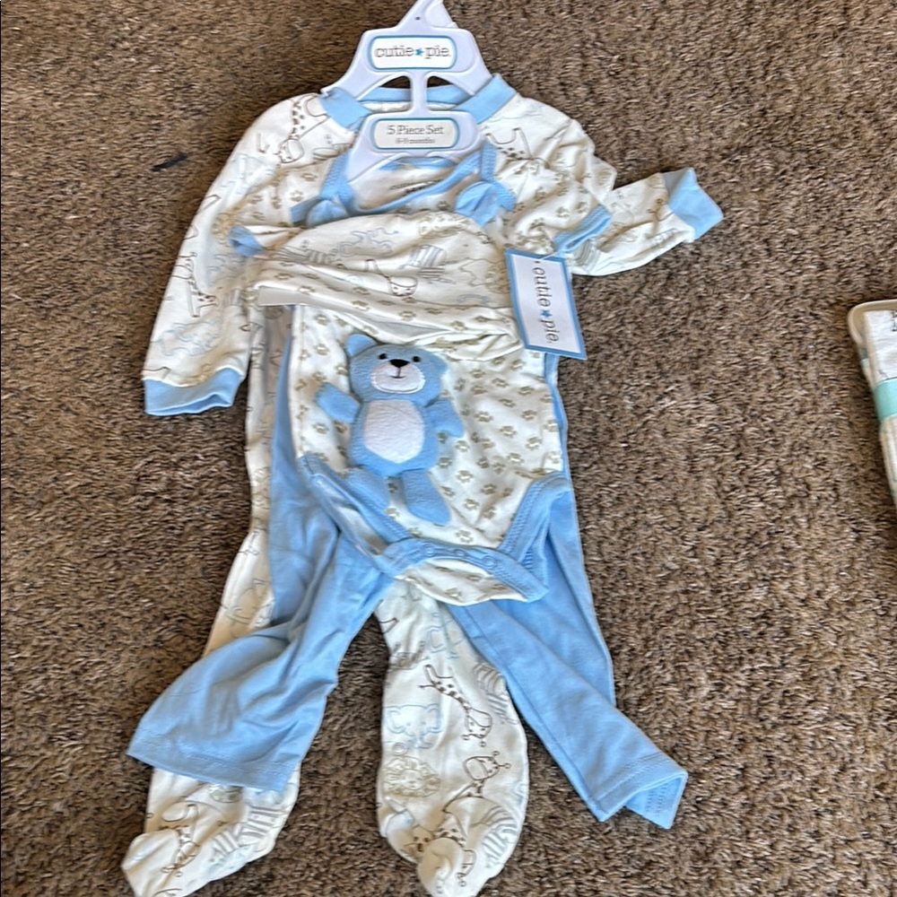 Cuddle Pie Baby Blue and White 3-Piece Set